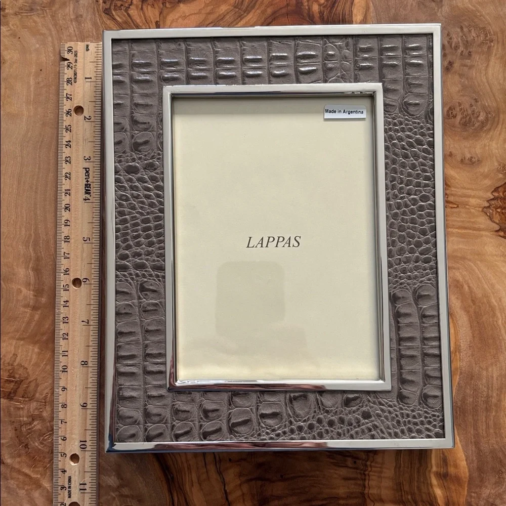Plata Lappas Mock Croc And Metal 5x7 Picture Frame